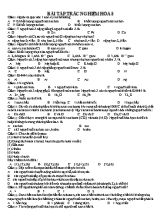 Bài tập trắc nghiệm Hóa 8